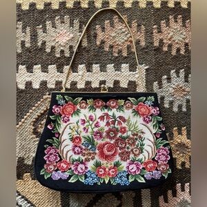 Needlepoint handbag in fair condition